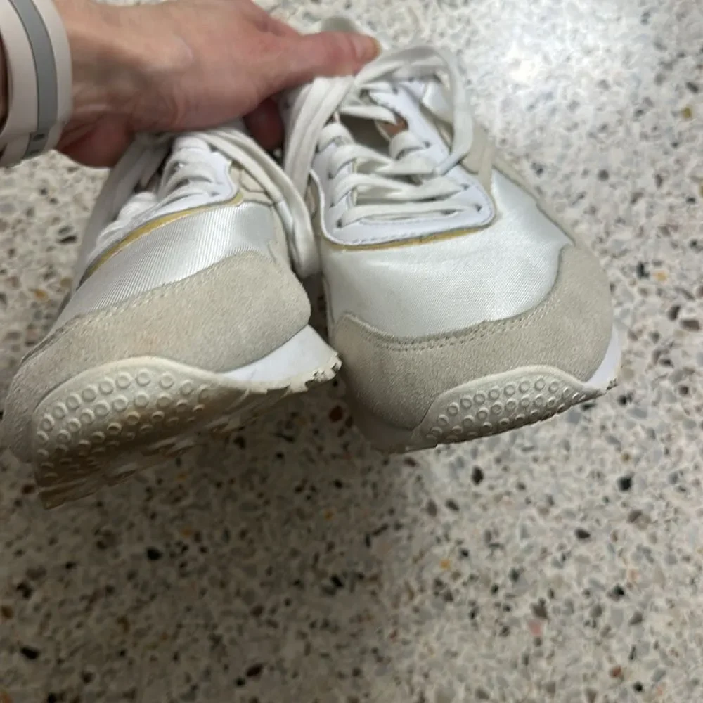 Victoria Beckham White and Beige Athletic Sneakers